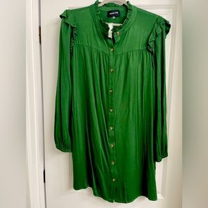 NWT Sugarlips ruffle sleeve shirt dress, with pockets!